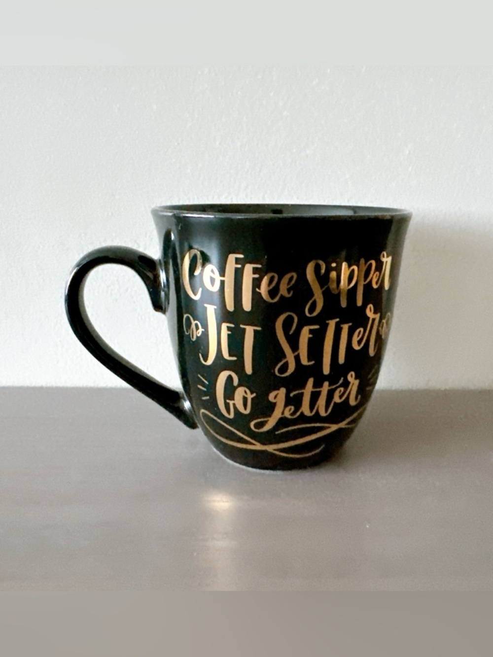 Pier 1 Mug Sipper Jet Setter Go Getter NEW! Coffee mug